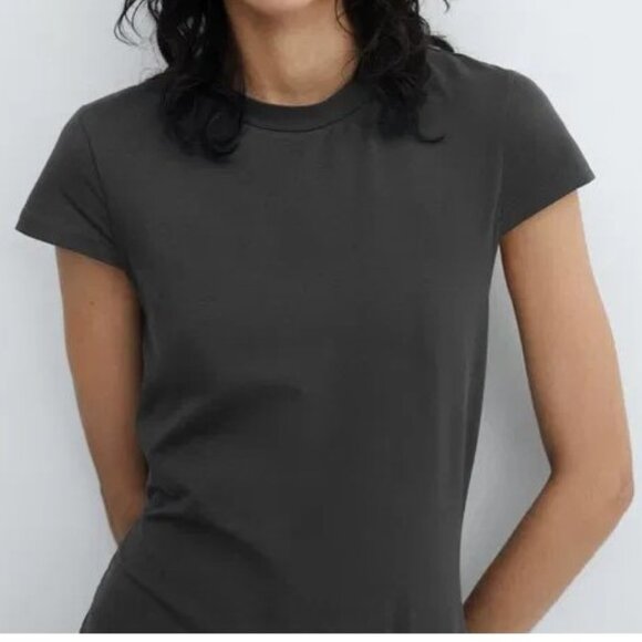 Mango Short-Sleeve Side-Slit Midi Tube Dress in Charcoal Size 4 - Picture 5 of 10